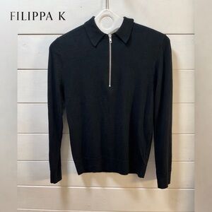 FILIPPA K – Black Half-Zip Wool Top (XS)